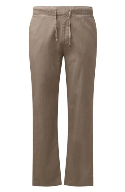 Onia Stretch Linen Blend Drawstring Pants In Gray