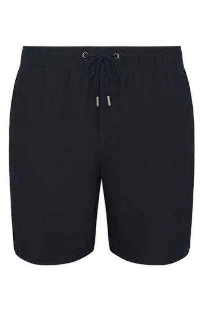 Onia Stretch Linen Blend Pull-on Shorts In Blue