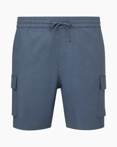 Onia Stretch Linen Pull-on Cargo Short In Blue