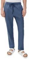 Onia Stretch Linen Pull-on Pants Vintage Indigo In Vintage Indigo