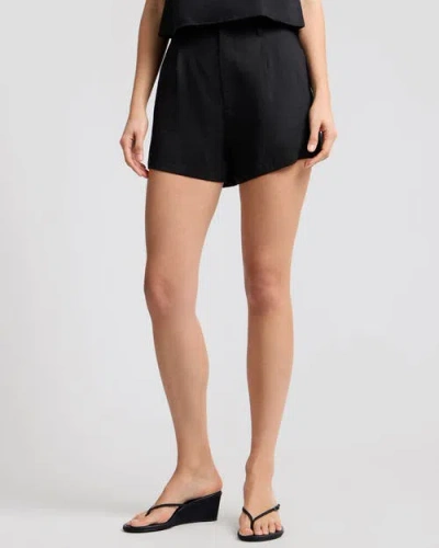 Onia Stretch Linen Short In Black
