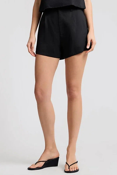 Onia Stretch Linen Short In Black, Women's At Urban Outfitters