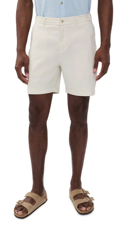 Onia Stretch Linen Shorts 6 Stone In Neutral