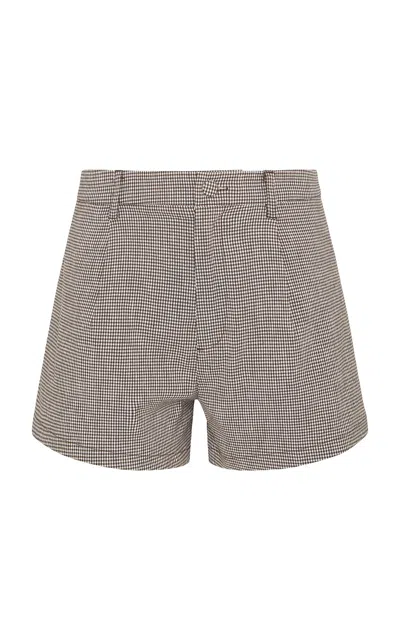 Onia Stretch Linen Shorts In Brown