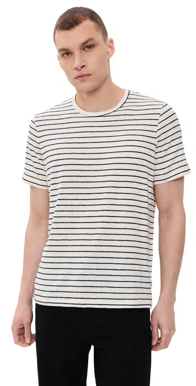 Onia Stretch Linen Tee Midnight/egret In Multi