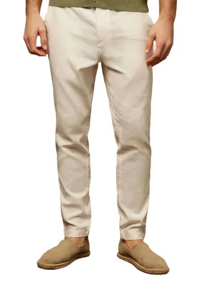 Onia Stretch Linen Traveler Pant In White In Beige