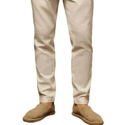 Onia Stretch Linen Traveler Pant In White In Beige
