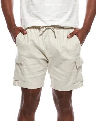 Onia Stretch Linen-blend Cargo Short In Neutral