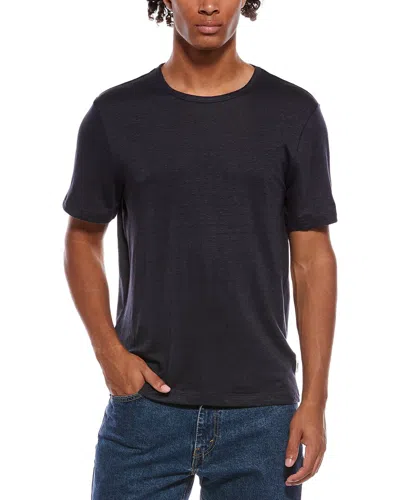 Onia Stretch Linen-blend Crewneck T-shirt In Black