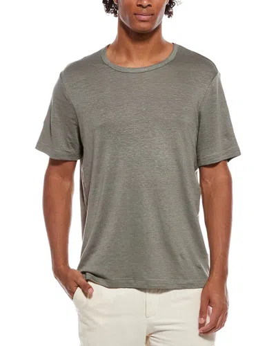 Onia Stretch Linen-blend Crewneck T-shirt In Multi