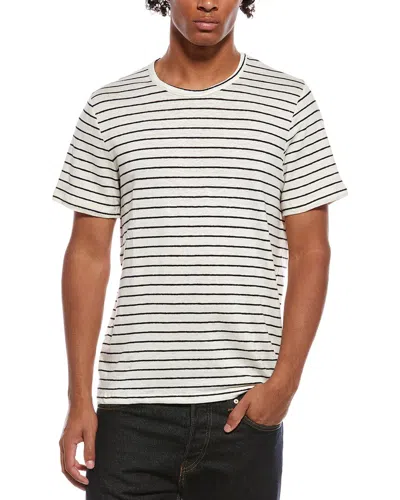 Onia Stretch Linen-blend Crewneck T-shirt In Multi