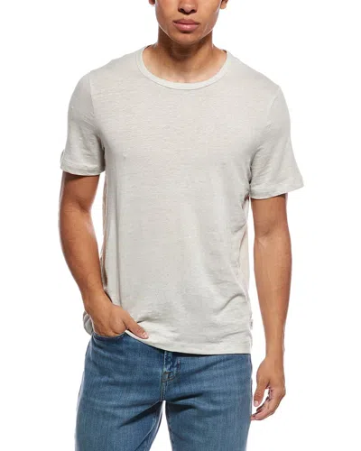 Onia Stretch Linen-blend Crewneck T-shirt In White