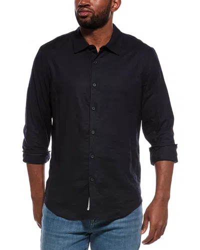 Onia Stretch Linen-blend Shirt In Black