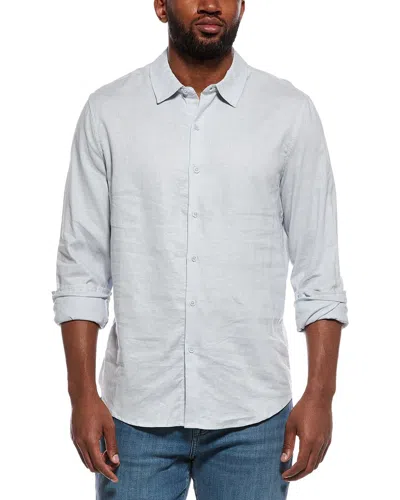 Onia Stretch Linen-blend Shirt In Metallic