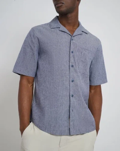 Onia Stretch Yarn Dyed Vacation Shirt In Navy