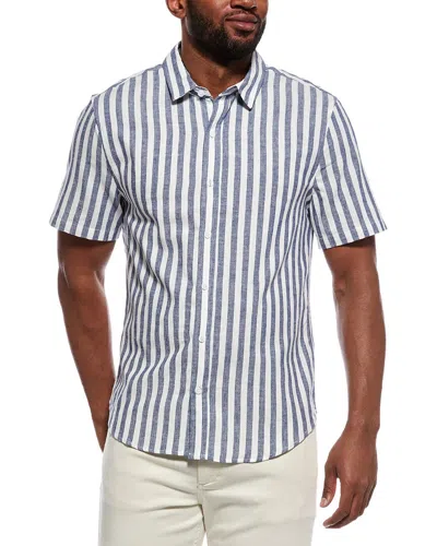 Onia Stripe Linen-blend Shirt In Multi