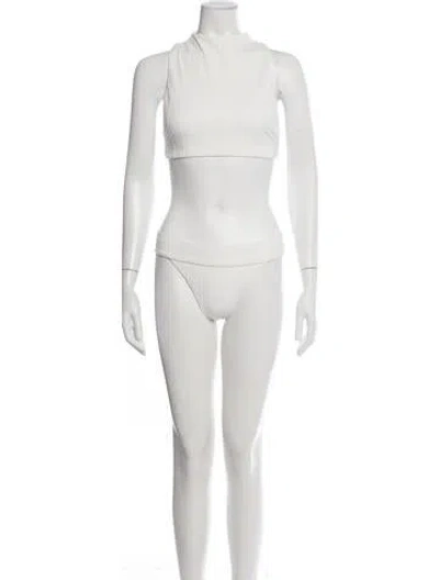 Pre-owned Onia Striped Bikini In White