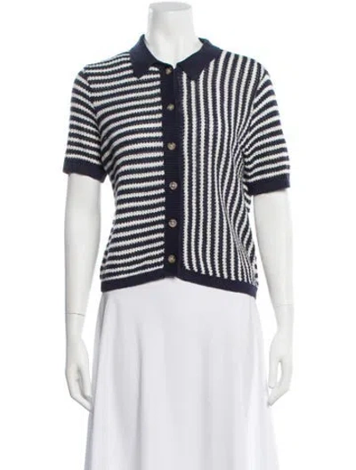 Pre-owned Onia Striped Crew Neck Sweater In Blue