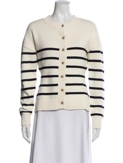 Pre-owned Onia Striped Crew Neck Sweater In Neutral