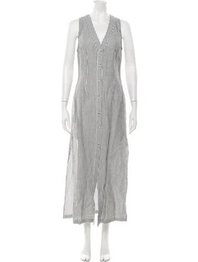 Pre-owned Onia Striped Long Dress W/ Tags In Silver