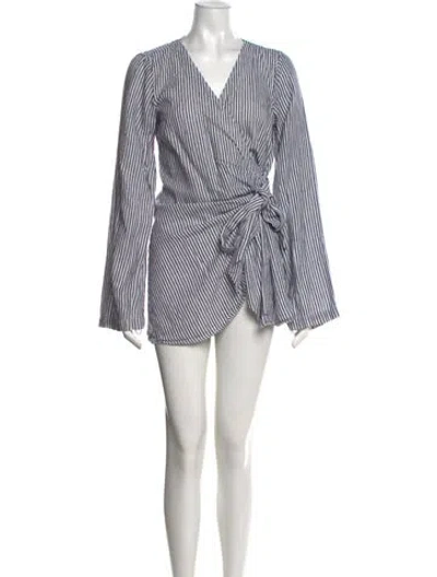 Pre-owned Onia Striped Mini Dress In White