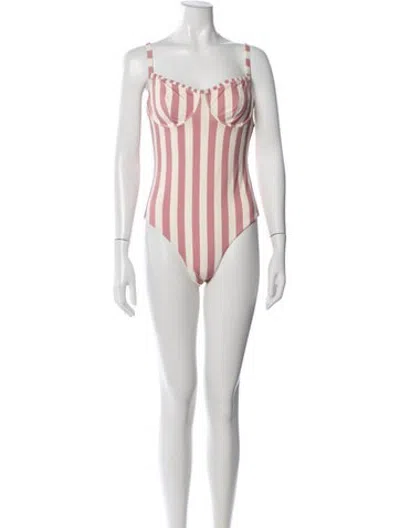 Pre-owned Onia Striped One-piece W/ Tags In Pink