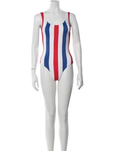 Pre-owned Onia Striped One-piece W/ Tags In Red
