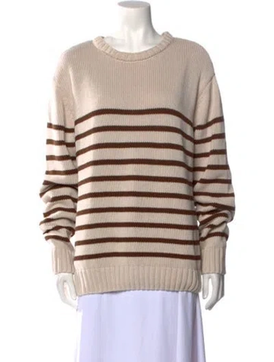 Pre-owned Onia Striped Scoop Neck Sweater In Neutral