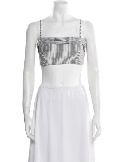 Pre-owned Onia Striped Square Neckline Crop Top W/ Tags In Multi