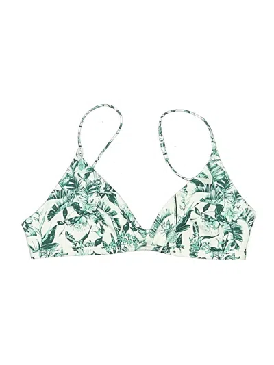 Pre-owned Onia Swimsuit Top Green Tropical Pattern Swimwear