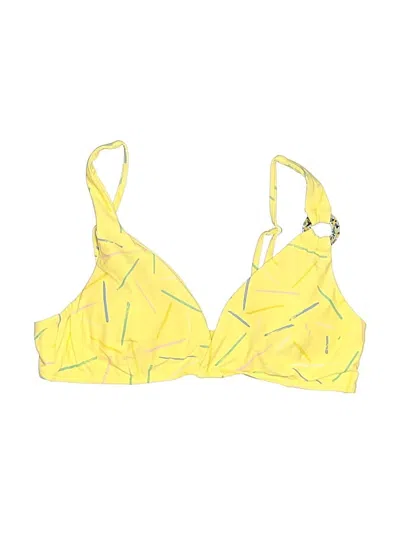Pre-owned Onia Swimsuit Top Yellow Graphic Pattern Swimwear
