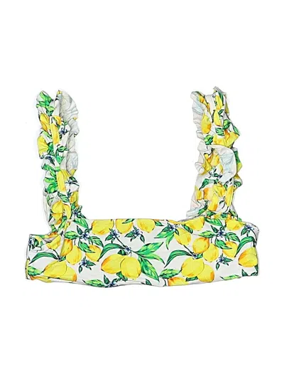 Pre-owned Onia Swimsuit Top Yellow Print Pattern Swimwear