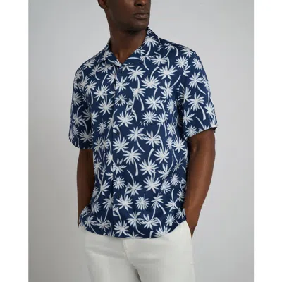 Onia Tencel Vacation Shirt In Deep Navy Multi