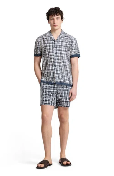 Onia Tencel Vacation Short Sleeve Shirt In Blue