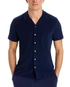 Onia Terry Short Sleeve Shirt In Deep Navy