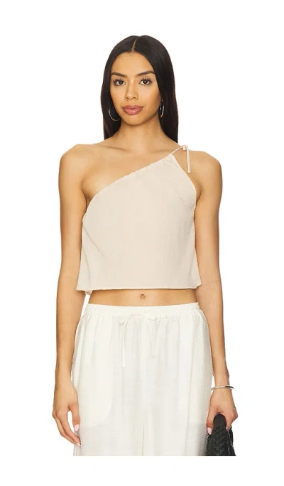 Onia Textured Gauze One-shoulder Top In Neutral