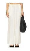 Onia Textured Gauze Wide Leg Pant In Egret