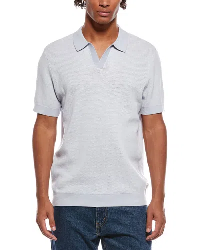 Onia Textured Johnny Collar Polo Shirt In Gray