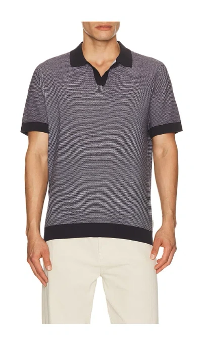 Onia Textured Johnny Polo In Midnight & White