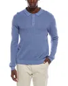Onia Textured Knit Long Sleeve Polo Shirt In Blue