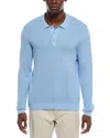 Onia Textured Knit Long Sleeve Polo Shirt In Blue