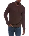 Onia Textured Knit Long Sleeve Polo Shirt In Brown