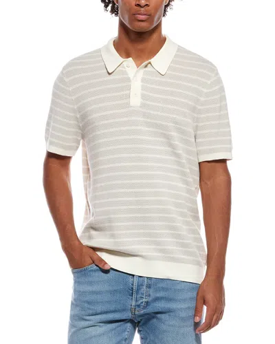 Onia Textured Knit Polo Shirt In Neutral