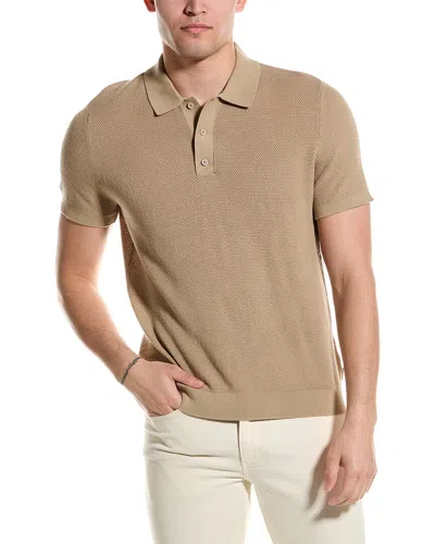 Onia Textured Polo Shirt In Beige