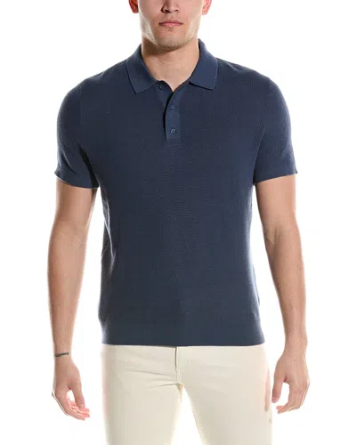 Onia Textured Polo Shirt In Blue