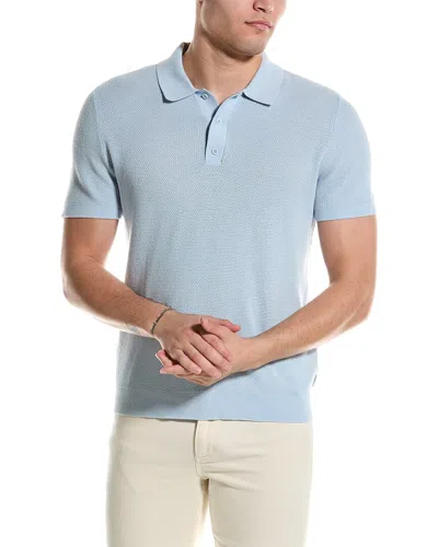 Onia Textured Polo Shirt In Blue