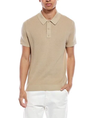 Onia Textured Polo Shirt In Brown