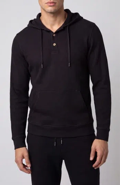 Onia Textured Waffle Knit Hoodie In Black
