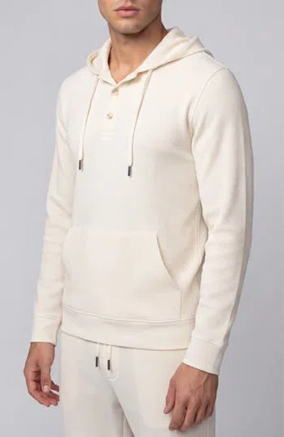 Onia Textured Waffle Knit Hoodie In Neutral