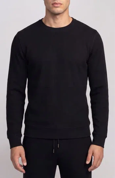 Onia Textured Waffle Knit Sweatshirt In Black